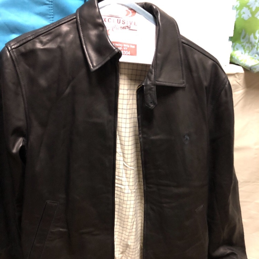 Black leather jacket